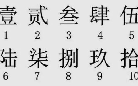 数字1到10大写写法(阿拉伯数字1到10大写)