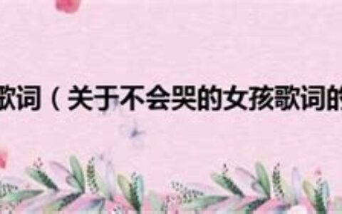 不会哭的女孩歌词含义(不会哭的女孩歌词完整版)