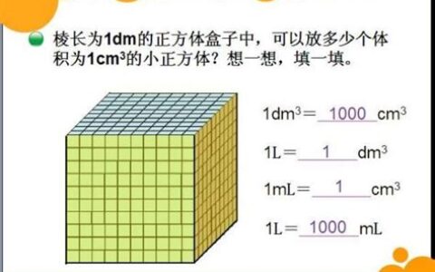 1立方厘米等于多少升多少毫升(1立方分米等于多少升多少毫升)