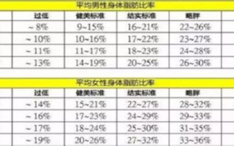 体脂率计算公式计算器(体脂率计算器多少算正常)